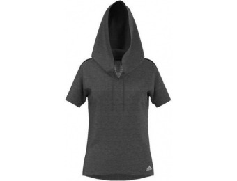 50% off Adidas Mesh Mix Womens Short Sleeve Hooded Cover Up