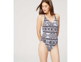 78% off LOFT Beach Paisley Strappy One Piece Swimsuit