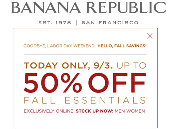 Save 50% off Fall Essentials at Banana Republic