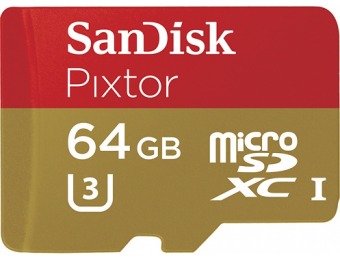 72% off SanDisk Pixtor Advanced 64GB microSDXC Memory Card
