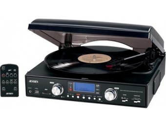75% off Jensen 3-Speed Stereo Turntable with MP3 Encoding