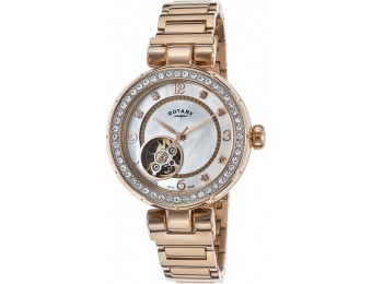 93% off Rotary Women's Auto Rose-Tone Stainless Steel MOP Watch