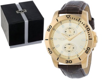 87% off I By Invicta Men's Gold Dial Brown leather Watch