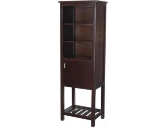 75% off Lexi Linen Storage Cabinet - 60"Hx20"W, Brown Wood