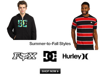 Up to 91% off Summer to Fall Styles, Fox, DC, Hurley & more