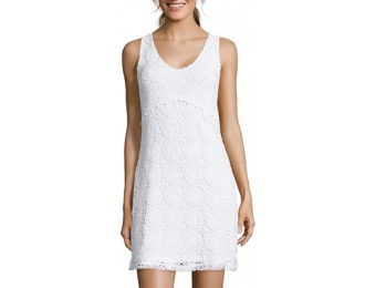 89% off White Stretch Crochet Lace Sleeveless Dress