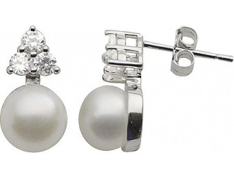 87% off Sterling Silver 7-8mm White Cultured Freshwater Pearl Earrings