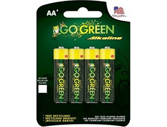 87% off GoGreen Power 24001 Alkaline AA Batteries 4pk