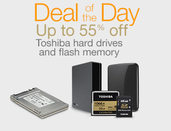 Up to 55% off Toshiba Hard Drives and Flash Memory