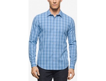 81% off Calvin Klein Men's Long Sleeve Twill Plaid Rollup Shirt