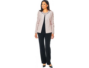 82% off Tahari Jeweled Tweed Jacket & Pants Set