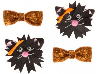 82% off Thrills Chills Pet Halloween Black Cat Hair Bows