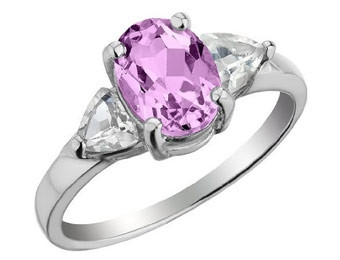 $75 off Sterling Silver 2ctw Pink Sapphire & Topaz Ring (created)