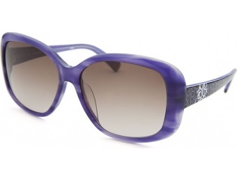 76% off Calvin Klein Women's Butterfly Striped Purple Sunglasses
