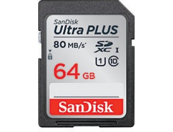 73% off SanDisk Ultra PLUS SDXC 64GB Memory Card