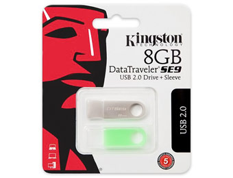 57% off Kingston DataTraveler SE9 8GB Flash Drive w/ Silicone Sleeve