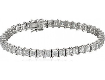 78% off Sterling Silver Swarovski Zirconia Princess-Cut Tennis Bracelet