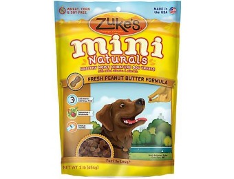 50% off Zuke's Mini Naturals Peanut Butter Training Dog Treats 16 Oz