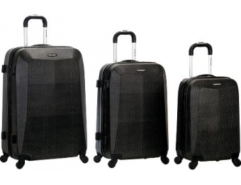 65% off Rockland Vision 3pc Polycarbonate/Abs Luggage Set