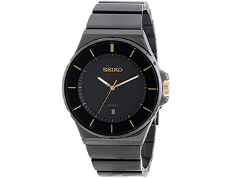 $175 off Seiko SGEG19 Men's Black Dial Stainless Steel Watch