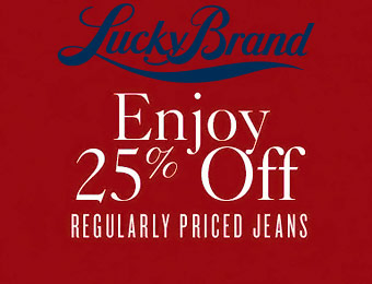 Save 25% off Regularly Priced Jeans at Lucky Brand