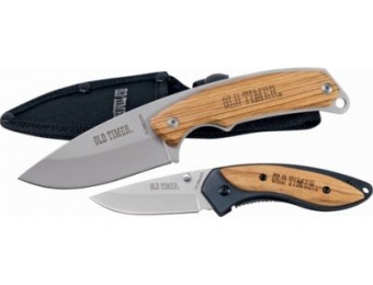 63% off Old Timer Zebrawood Folding Knife Combo - Brown