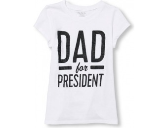 91% off Short Sleeve Glitter 'Dad For President' Girls' Graphic Tee