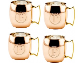70% off Monogram P Solid Copper Moscow Mule Mugs (Set of 4)