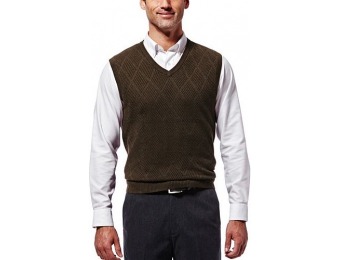 90% off Men's Haggar Textured V-Neck Sweater Vest