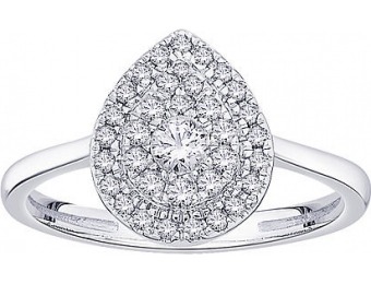 85% off 10K White Gold 1/2 Cttw Certified Diamond Double Halo Ring
