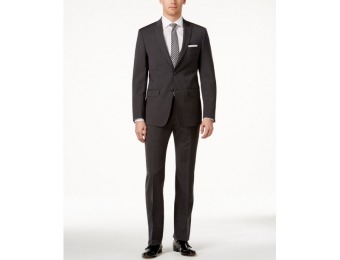 85% off Calvin Klein Men's Extra Slim-Fit Charcoal Pinstripe Suit