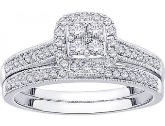 85% off 10K White Gold .5 Cttw Certified Diamond Ring