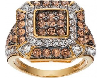 80% off Champagne Brilliance Crystal 14k Gold Ring