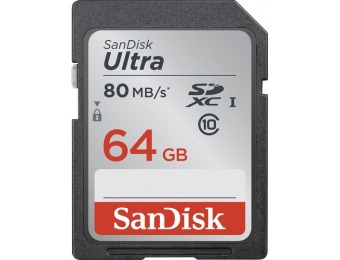 72% off SanDisk Ultra Plus 64GB SDXC Class 10 UHS-1 Memory Card