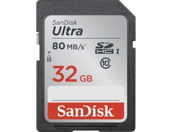 77% off SanDisk Ultra Plus 32GB SDHC Class 10 UHS-1 Memory Card