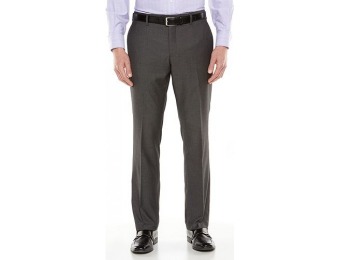 75% off Men's Savile Row Sharkskin Flat-Front Gray Suit Pants