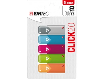 35% off EMTEC Click 8GB USB 2.0 Flash Drives (5-Pack)
