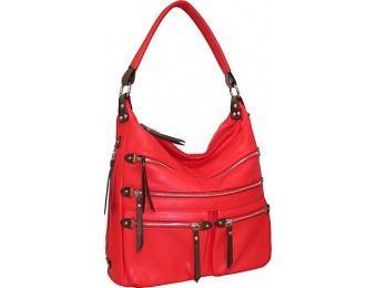 69% off Punto Uno Lots of Zippers Shoulder Bag, Red