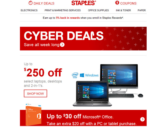 Staples Cyber Monday Deals