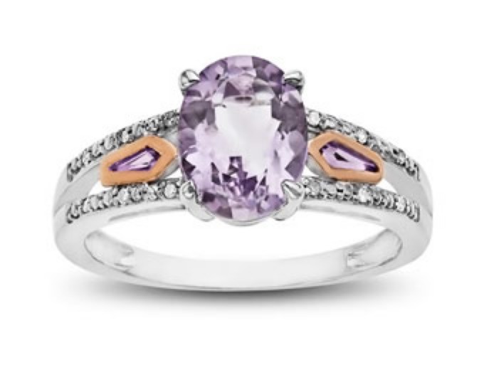 1 5/8 ct Amethyst Ring with Diamonds