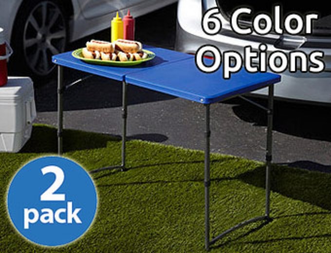 2-Pack Mainstays Adjustable Folding Tables