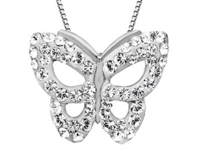 Butterfly Pendant w/ Swarovski Crystal