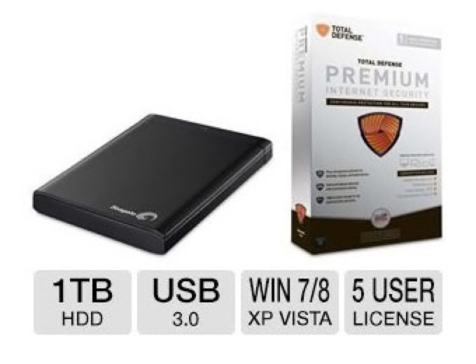 Seagate 1TB HDD and Total Defense Bundle