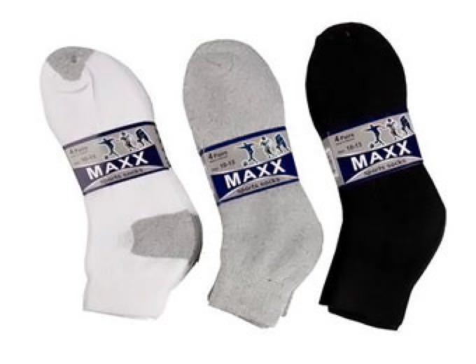 12 Pairs Maxx Athletic Comfort Socks + FS