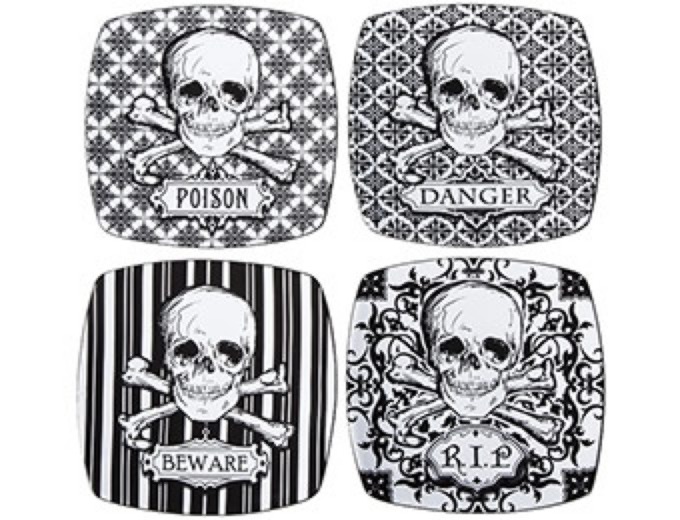 Skull Appetizer Plates Set of 4