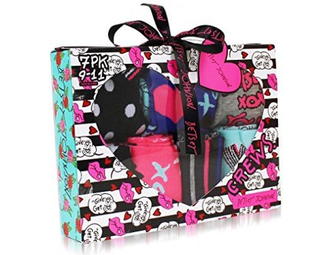 Betsey Johnson Women's 9 Pk Socks Gift Box