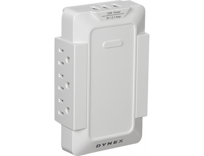 Dynex 6-Outlet, 3-USB-Port Power Hub