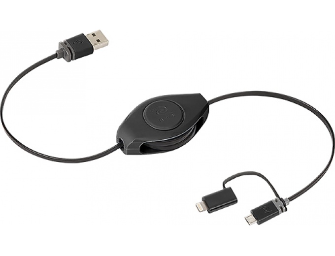 ReTrak Micro USB Cable w/ Lightning Adapter