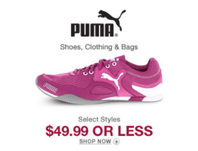 Puma Clothing, Shoes & Bags for $50 or Less + FS