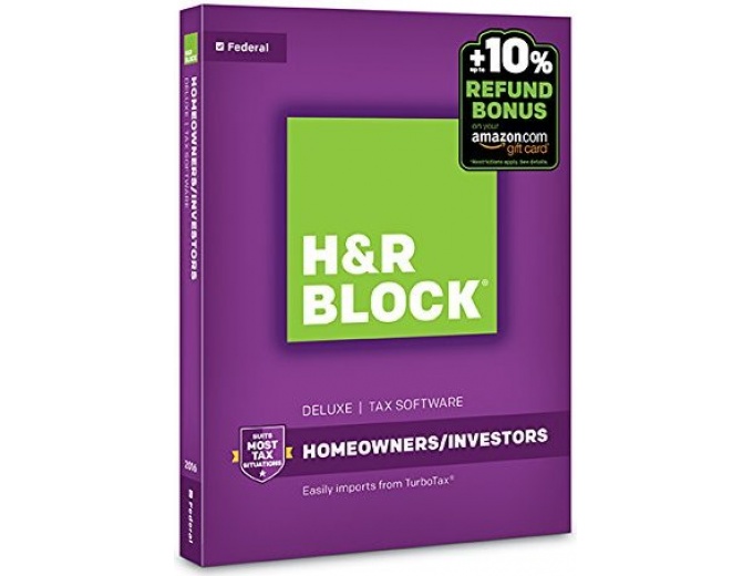 H&R Block Deluxe 2016 + Bonus